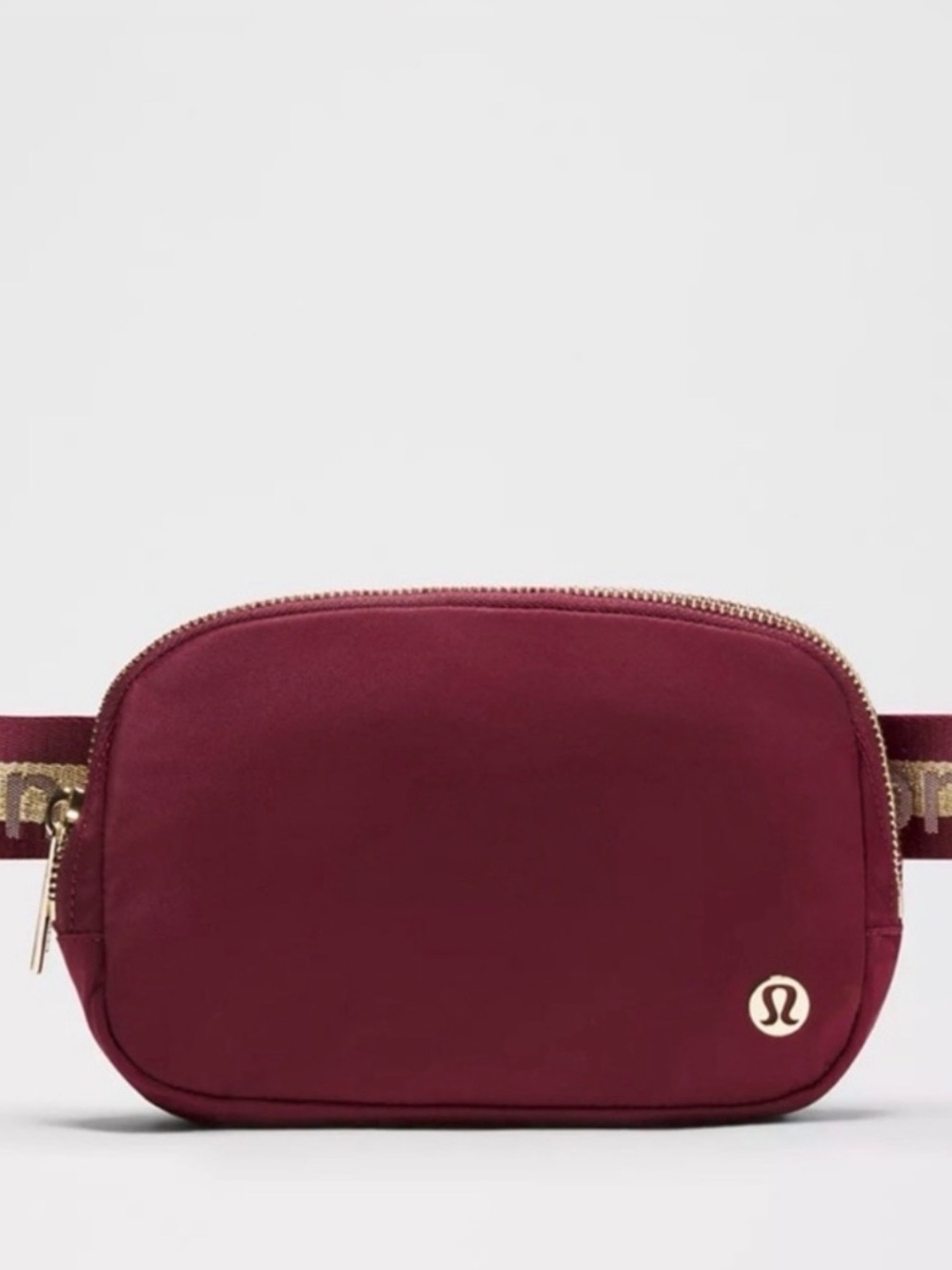 Lululemon Burgundy and Gold Belt Bag